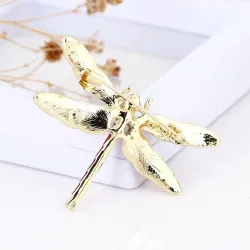 Modieuze vintage broche - met kristallen libelBroches