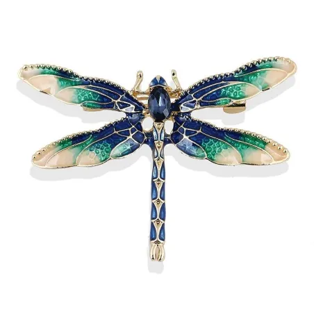 Modieuze vintage broche - met kristallen libelBroches