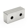 N35 - neodymium magnet - strong block - 40 * 20 * 5mm - with double 5mm hole - 2 piecesN35