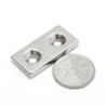 N35 - neodymium magnet - strong block - 40 * 20 * 5mm - with double 5mm hole - 2 piecesN35