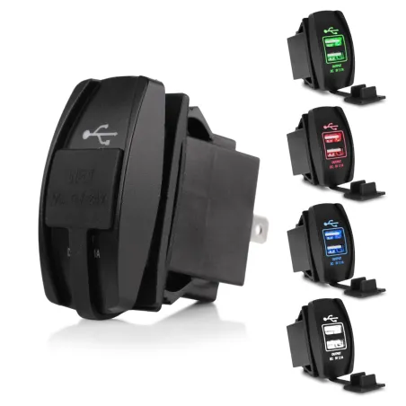 Universal USB dual socket - 3.1V -12V/24V - charging port - LEDChargers