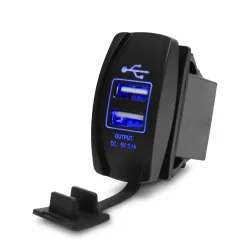 Universal USB dual socket - 3.1V -12V/24V - charging port - LEDChargers
