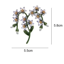 Modieuze broche van hars - groene bladeren / bloemen / parelsBroches