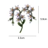 Modieuze broche van hars - groene bladeren / bloemen / parelsBroches