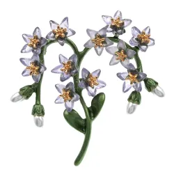 Modieuze broche van hars - groene bladeren / bloemen / parelsBroches