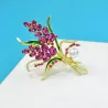 Luxe broche - roze kristallen bloemenBroches