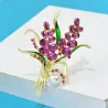 Luxe broche - roze kristallen bloemenBroches