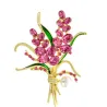 Luxe broche - roze kristallen bloemenBroches