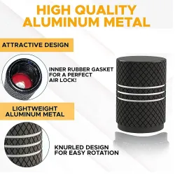 Aluminum tire valves - stripes design - 4 piecesWheel parts
