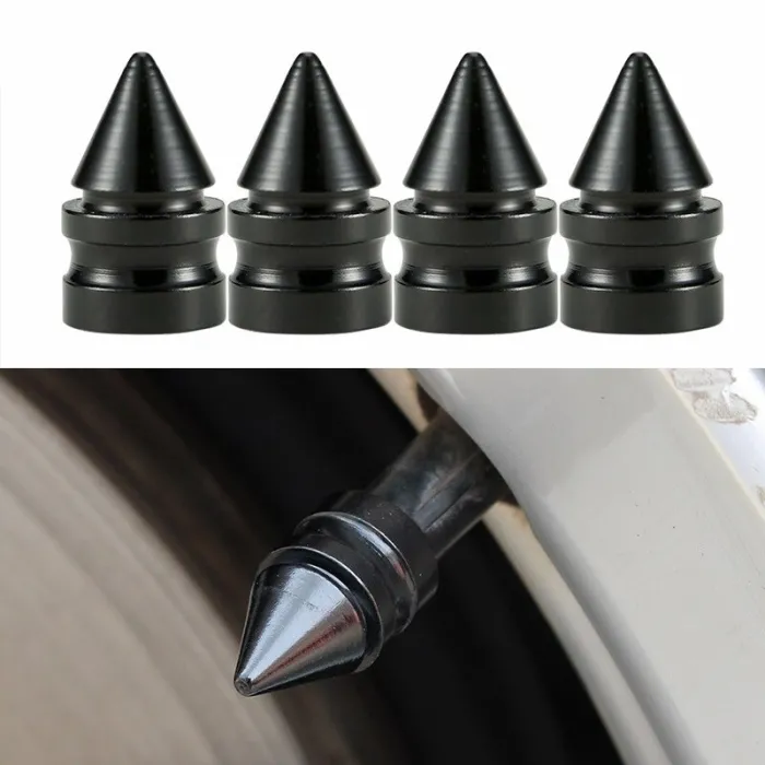 Universal tire valves - aluminum caps - short spike - 4 piecesWheel parts