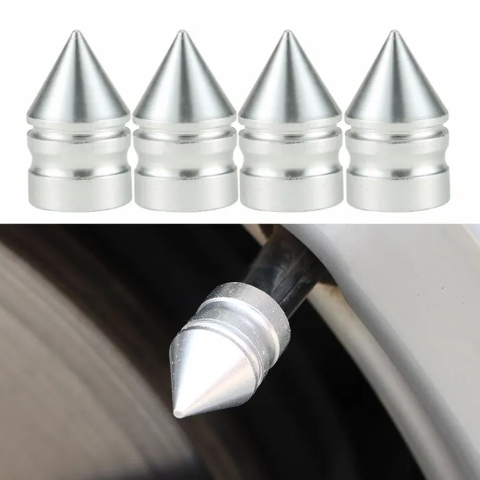 Universal tire valves - aluminum caps - short spike - 4 piecesWheel parts