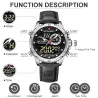 NAVIFORCE - sport - militair quartz horloge - leren band - LCD LED-display - waterdichtHorloges