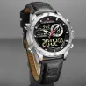 NAVIFORCE - sport - militair quartz horloge - leren band - LCD LED-display - waterdichtHorloges