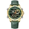 NAVIFORCE - sport - militair quartz horloge - leren band - LCD LED-display - waterdichtHorloges