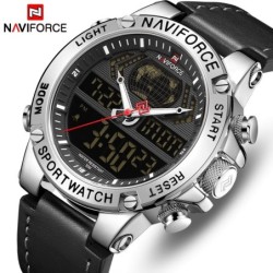 NAVIFORCE - modieus sporthorloge - quartz - analoog - leren band - waterdichtHorloges