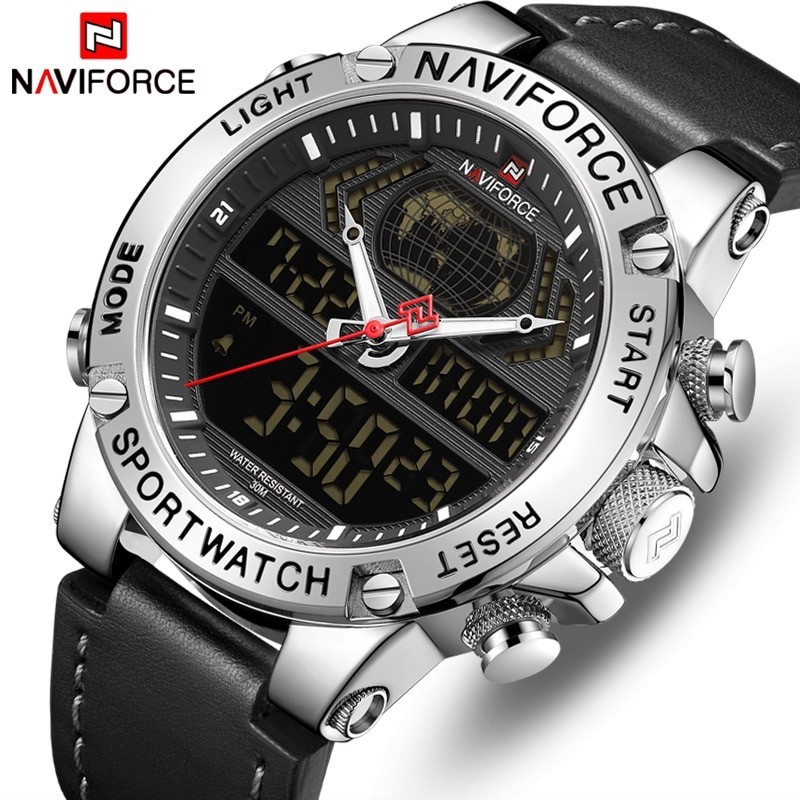 NAVIFORCE - fashionable sport watch - quartz - analog - leather strap - waterproofWatches