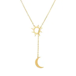 Trendy roestvrijstalen ketting - maan & sterHalskettingen