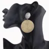 Modieuze oorbellen - dubbele cirkels - zilver & goudOorbellen