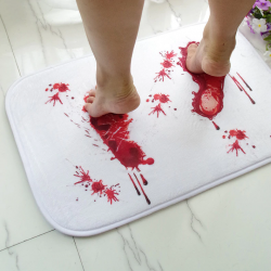 Soft bathroom mat - non-slip - bloody footprintBathroom