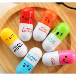 Pill shaped ballpoint pen - 6 piecesPens & Pencils