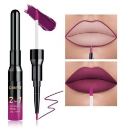 2 in 1 lipstick - double head - liquid matte lipstick & lip liner - waterproof