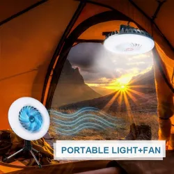 Campingventilator met licht - draagbare lamp - LED - USBOutdoor & Kamperen