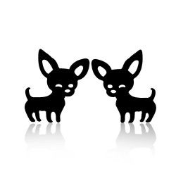 Small stud earrings - dogs shaped - stainless steelEarrings