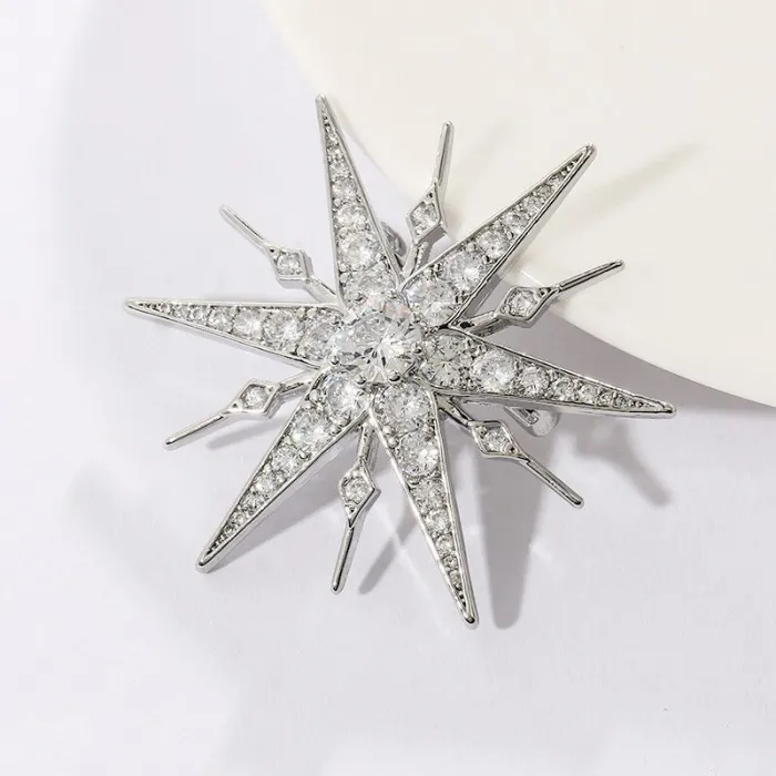 Luxe stervormige broche - zirkoniaBroches