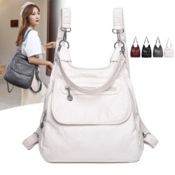 Multifunctional leather bag - backpack - large capacityBackpacks