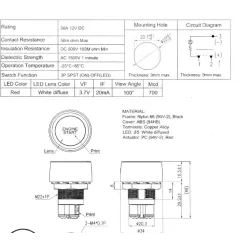 Startknop auto-ontsteking met LED - ENGINE STARTSchakelaars