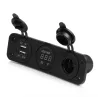 Car charger - socket with dual USB - cigarette lighter / Voltage meter - digital LED displaySwitches