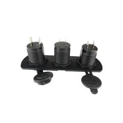 Car charger - socket with dual USB - cigarette lighter / Voltage meter - digital LED displaySwitches
