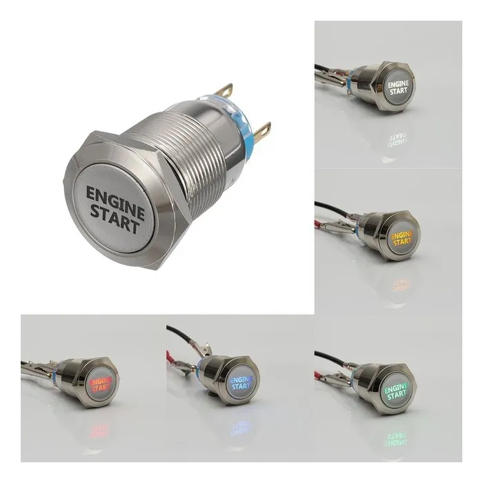 12V - 19mm - metal switch - LED - on-off engine start - ignition push button switchSwitches