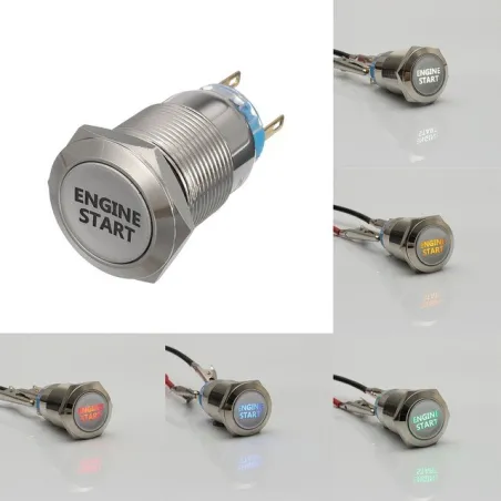 12V - 19mm - metal switch - LED - on-off engine start - ignition push button switchSwitches