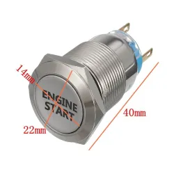 12V - 19mm - metal switch - LED - on-off engine start - ignition push button switchSwitches