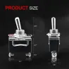 5 pieces - ON / OFF rocker toggle switch - 5A 250V SPST 2 Pin - waterproofSwitches
