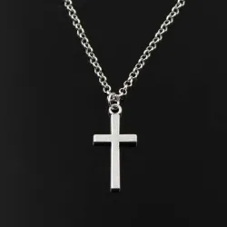 Klassieke zilveren ketting met kruis - unisexHalskettingen