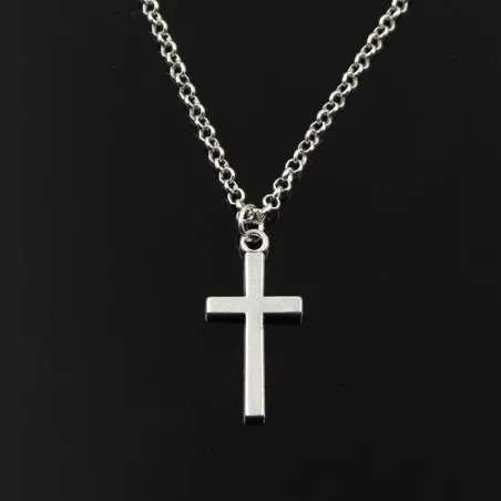 Klassieke zilveren ketting met kruis - unisexHalskettingen