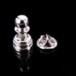 Klassieke zilveren broche - speld - schaakdesignBroches