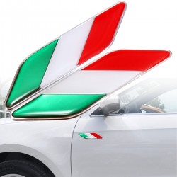 3D Italiaanse vlag - badge - embleem - autosticker - Italië - 2 stuksStickers