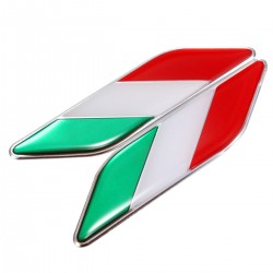 3D Italiaanse vlag - badge - embleem - autosticker - Italië - 2 stuksStickers