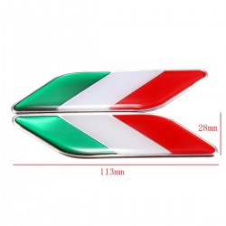 3D Italiaanse vlag - badge - embleem - autosticker - Italië - 2 stuksStickers