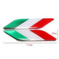 3D Italian flag - badge - emblem - car sticker - Italy - 2 piecesStickers