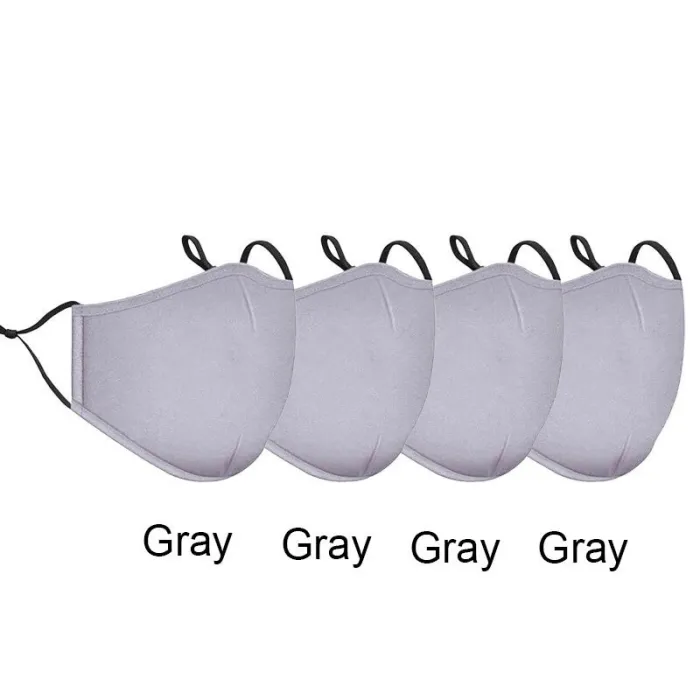 Gezichts-/mondmaskers - herbruikbaar - anti bacterieel - met PM 2.5 filter - 4 stuksMondmaskers
