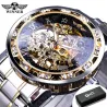WINNER - luxe horloge - mechanisch - lichtgevend - met diamanten - transparant skeleton design - met doosHorloges