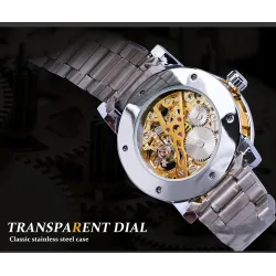 WINNER - luxe horloge - mechanisch - lichtgevend - met diamanten - transparant skeleton design - met doosHorloges