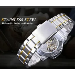 WINNER - luxe horloge - mechanisch - lichtgevend - met diamanten - transparant skeleton design - met doosHorloges
