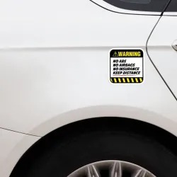 Warning! No ABS No airbags No Insurance - funny car sticker - 8.5 cm * 8.5 cm - 2 piecesStickers