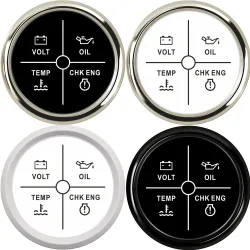 Universele alarmmeter - Volt - oliedruk - watertemperatuur - CHK ENG - 4 LED - 52mm 9~32 VInstrumenten