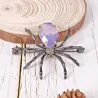 Elegante broche - zwarte spin - roze opaalBroches